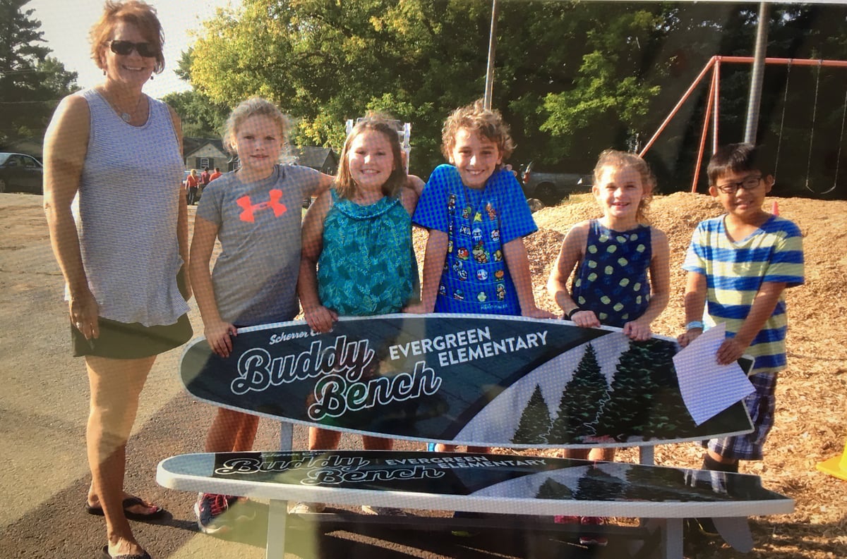 Evergreen Buddy Bench Donation 091517-1