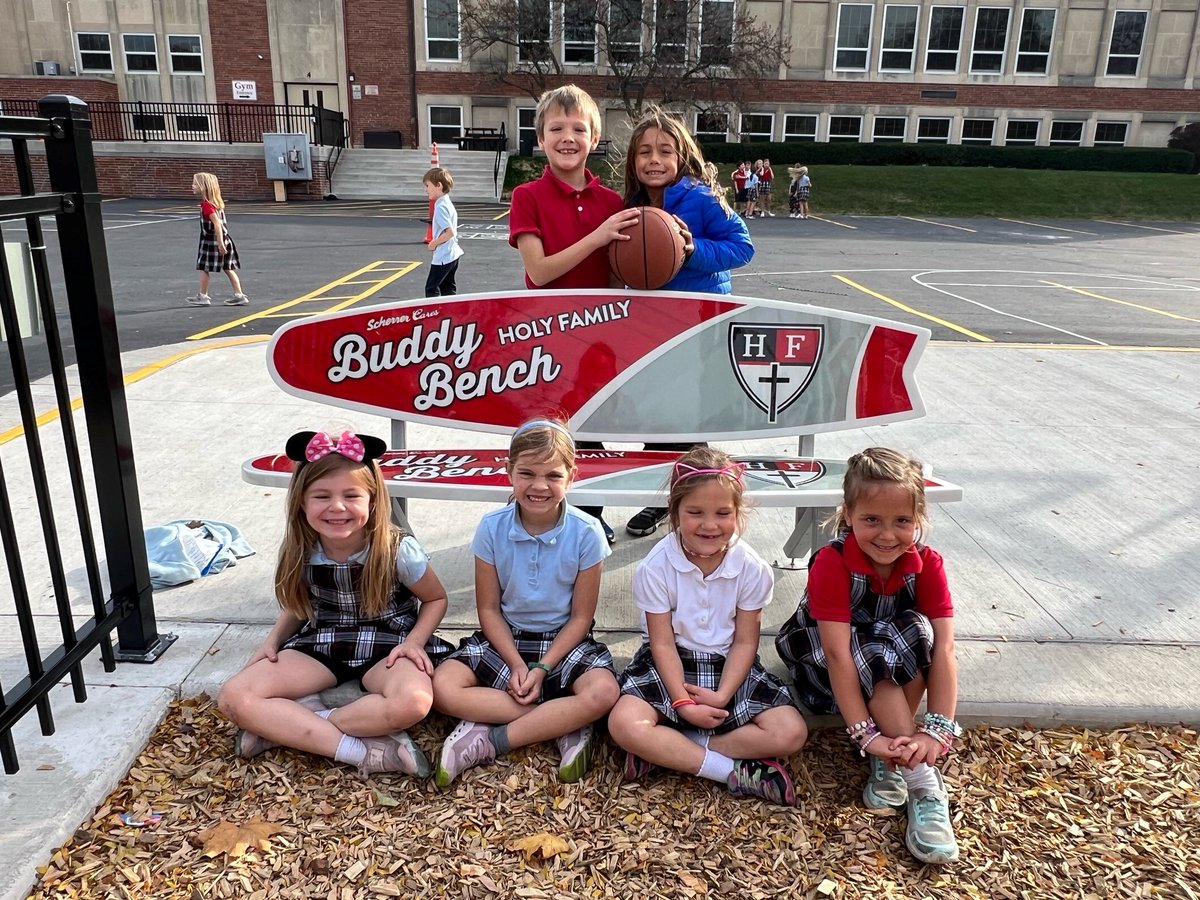 Holy Family Parish School Scherrer Cares Buddy Bench Donation